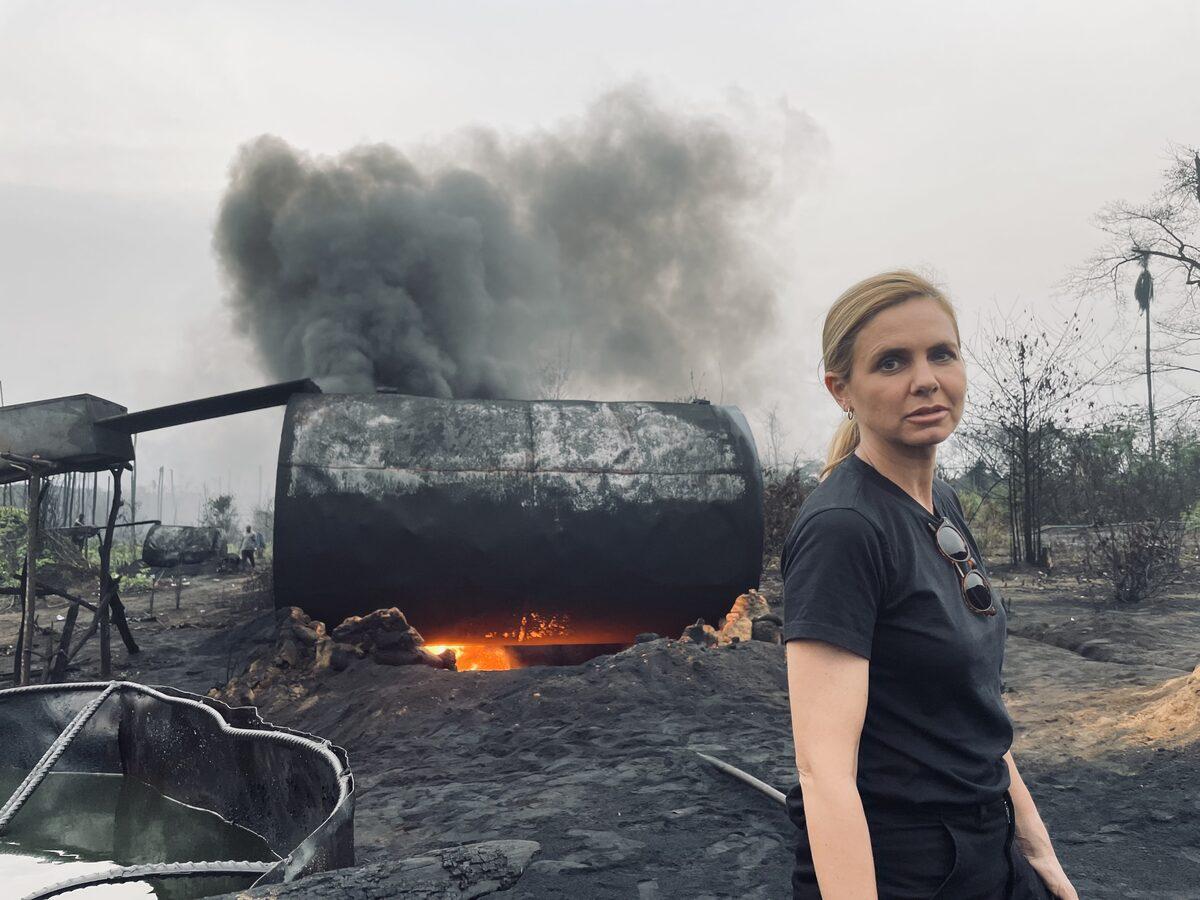 Reporting at an illegal oil refinery